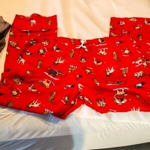 Old Navy Red Pajama Pants with Playful Dog Print, Size Xl Tall,  Women's